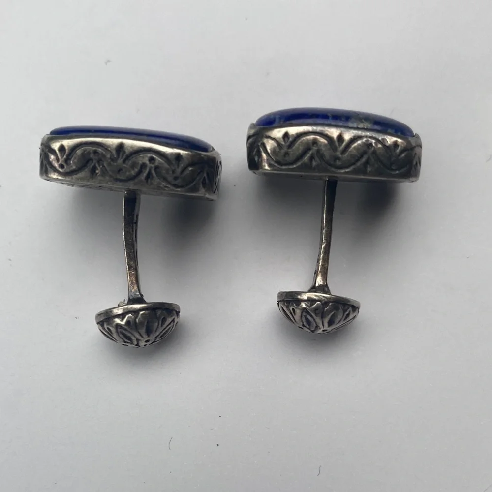 Sterling silver lapis lazuli cufflinks